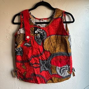 Vintage Sherry Lynn Sleeveless Top with Button Detail‎  Size Small